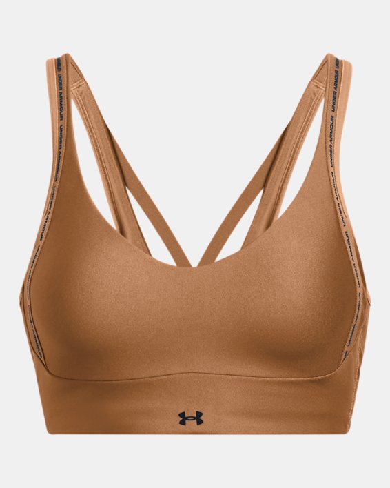 Women's UA Infinity 2.0 Low Strappy Sports Bra, Brown, pdpMainDesktop image number 4
